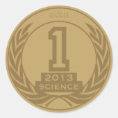 Academic Gold Medal Ronde Sticker (Voorkant)