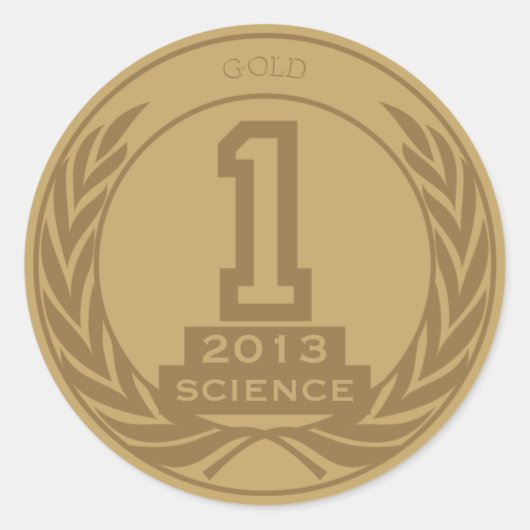 Academic Gold Medal Ronde Sticker (Voorkant)