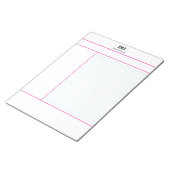 Academic School Monogram Name Lecture Notepad Notitieblok (Schuin)