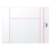 Academic School Monogram Name Lecture Notepad Notitieblok (Voorkant)