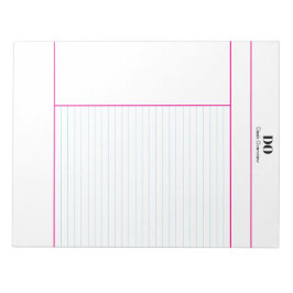 Academic School Monogram Name Lecture Notepad Notitieblok