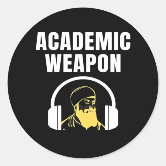 Academic Weapon - Inspirational Classic Funny Ronde Sticker (Voorkant)