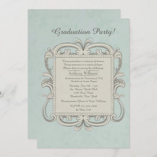 Academisch kader afstudeeruitnodiging kaart (Voorkant / Achterkant)