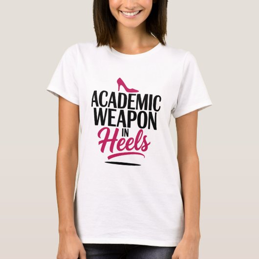 Academisch wapen op hakken t-shirt (Voorkant)