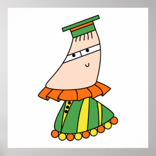 Academische jurk kawaii cartoon karakter posters