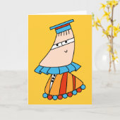 Academische jurk kawaii karakter wenskaarten kaart (Gele Bloem)