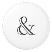 Academy Engraved Ampersand Black Keramische Knop (Voorkant)