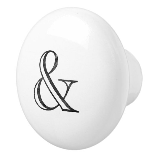 Academy Engraved Ampersand Black Keramische Knop (Rechts)