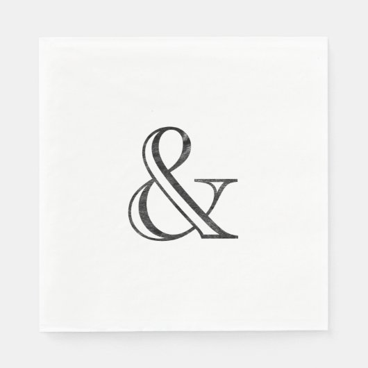 Academy Engraved Ampersand Black Servetten (Voorkant)