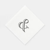 Academy Engraved Ampersand Black Servetten (Hoek)