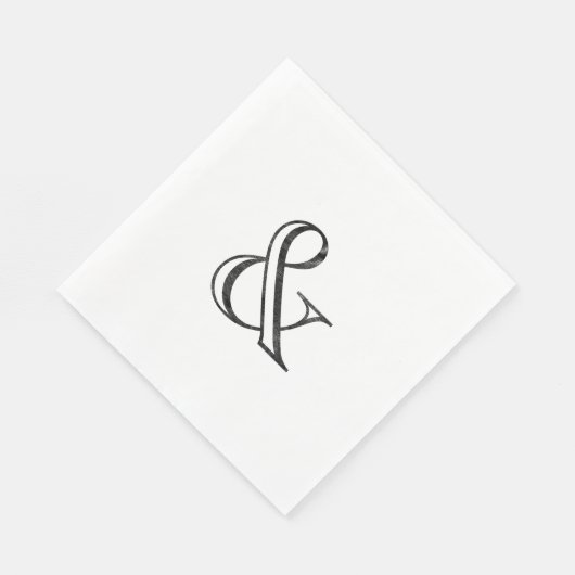 Academy Engraved Ampersand Black Servetten (Hoek)