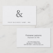 Academy Engraved Ampersand Black Visitekaartje (Voorkant / Achterkant)