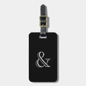 Academy Engraved Ampersand White Bagagelabel (Voorkant verticaal)