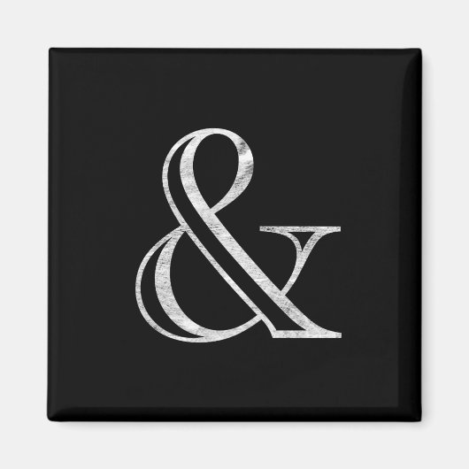 Academy Engraved Ampersand White Magneet (Voorkant)