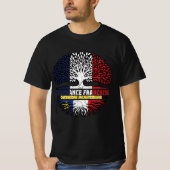 Acadia Acadian French France Tree Roots Flag T-shirt (Voorkant)