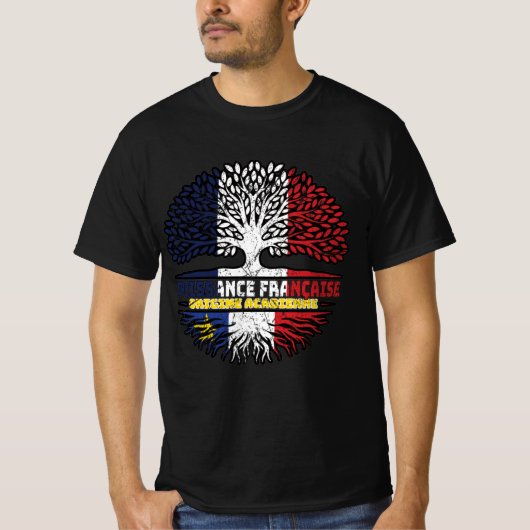 Acadia Acadian French France Tree Roots Flag T-shirt (Voorkant)