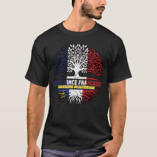 Acadia Acadian French Tree Roots Flag T-shirt