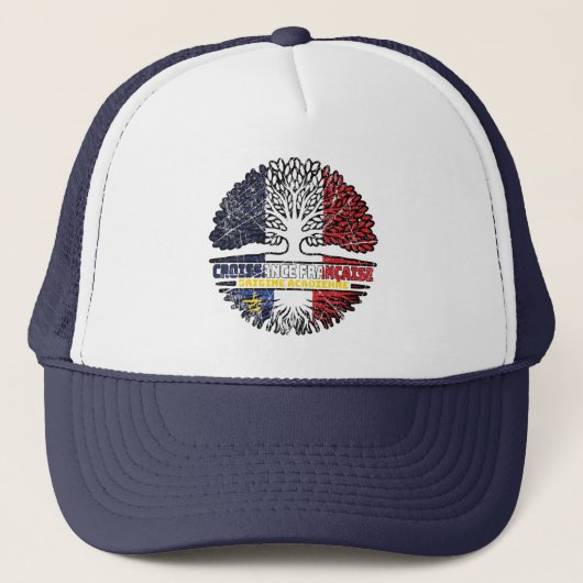 Acadia Acadian French Tree Roots Flag Trucker Pet (Voorkant)