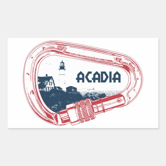Acadia Climing Carabiner Rechthoekige Sticker (Voorkant)