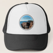 Acadia Gray Thunder Hole Nationaal Park Maine Trucker Pet (Voorkant)