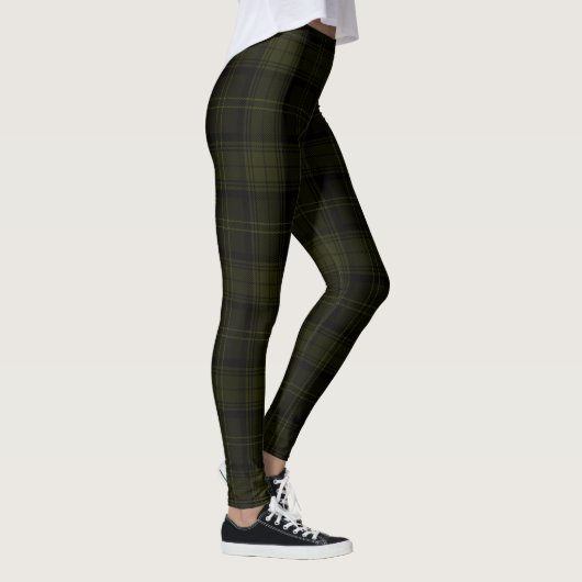 Acadia, Green, Bronze Olive, Black Twill Tartan Leggings (Rechts)