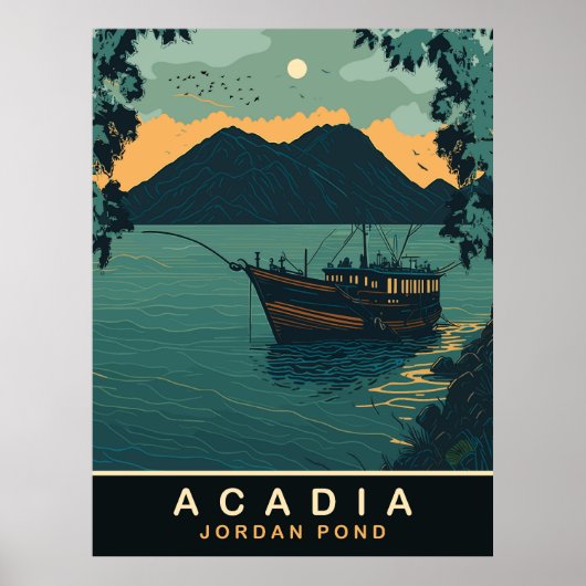 Acadia, Jordan Pond, Reizen Poster (Voorkant)