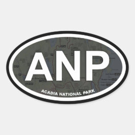 Acadia kaart sticker (witte tekst)