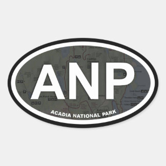 Acadia kaart sticker (witte tekst)