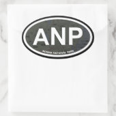 Acadia kaart sticker (witte tekst) (Tas)