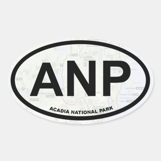 Acadia kaart sticker (zwarte tekst) (Voorkant)