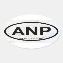 Acadia kaart sticker (zwarte tekst)