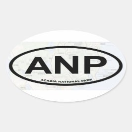 Acadia kaart sticker (zwarte tekst)