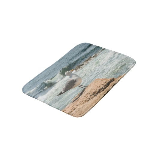 Acadia Maine Coastline Seagull Ocean Badmat (Gekanteld)