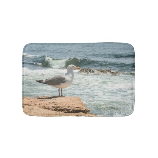 Acadia Maine Coastline Seagull Ocean Badmat (Voorkant)
