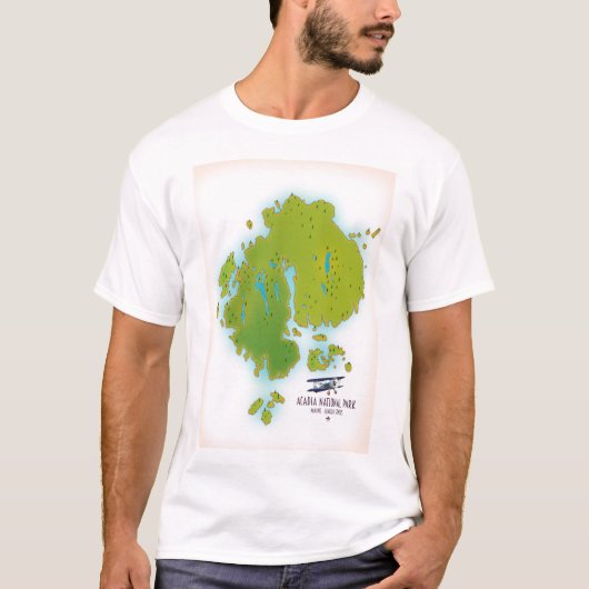 Acadia, Maine National Park kaart Travel map. T-shirt (Voorkant)