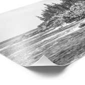 Acadia Maine Rocky Coastline Black en White Foto Afdruk (Hoek)