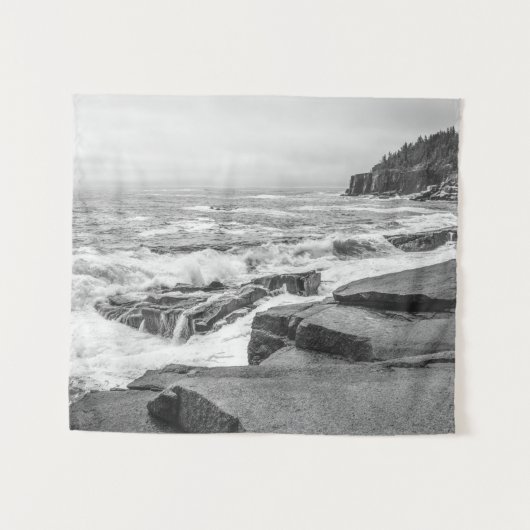 Acadia Maine Rocky Shoreline SMALL Wandkleed (Voorkant (horizontaal))