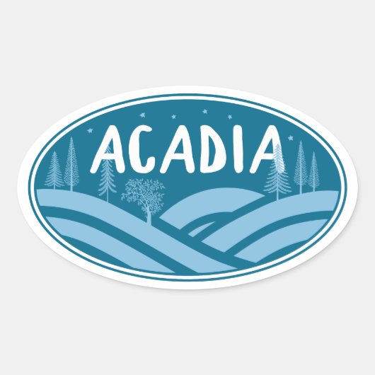 Acadia Nationaal Park Buiten Ovale Sticker (Voorkant)
