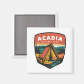 Acadia Nationaal Park Camping Embleem Magneet (Voorkant / Achterkant)