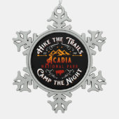 ACADIA NATIONAAL PARK HEEFT DE AANHANGWAGENS GEDUR TIN SNEEUWVLOK ORNAMENT (Voorkant)