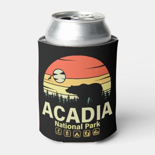 Acadia Nationaal Park Maine  Retro Souvenirs Blikjeskoeler (Blikje Voorkant)