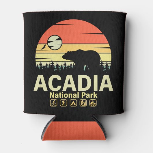 Acadia Nationaal Park Maine  Retro Souvenirs Blikjeskoeler (Voorkant)