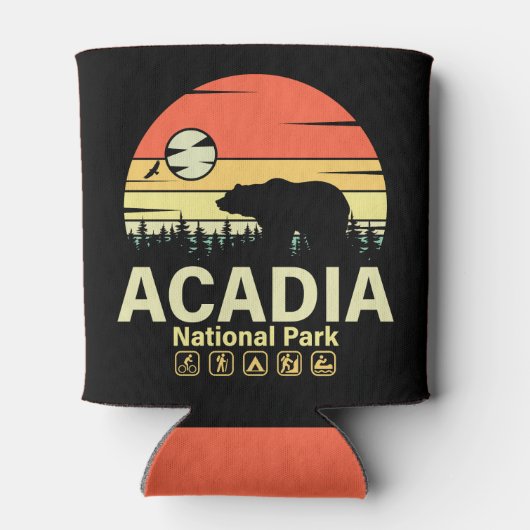 Acadia Nationaal Park Maine  Retro Souvenirs Blikjeskoeler (Achterkant)