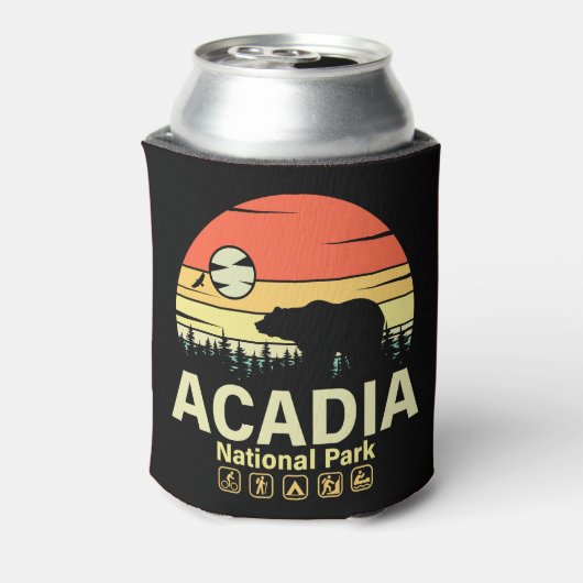 Acadia Nationaal Park Maine  Retro Souvenirs Blikjeskoeler (Blikje Achterkant)