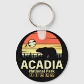 Acadia Nationaal Park Maine  Retro Souvenirs Sleutelhanger (Achterkant)