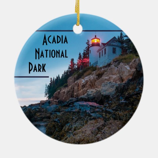 Acadia Nationaal Park Souvenir Kerstmis Keramisch Ornament (Achterkant)