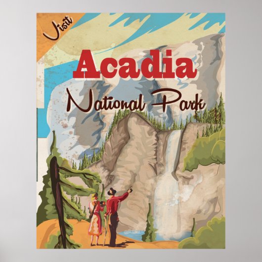 Acadia nationaal park Vintage Reisposter Poster (Voorkant)
