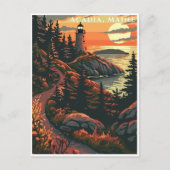 Acadia National Park America Vintage Reizen Briefkaart (Voorkant)