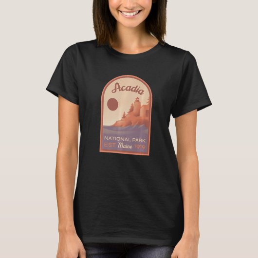 Acadia National Park  Badge T-shirt (Voorkant)