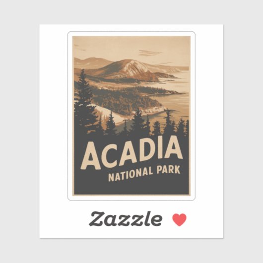 Acadia National Park Bar Harbor kunst Sticker (Vel)